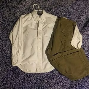Ralph Lauren White LS Button Up & Khaki Jeans